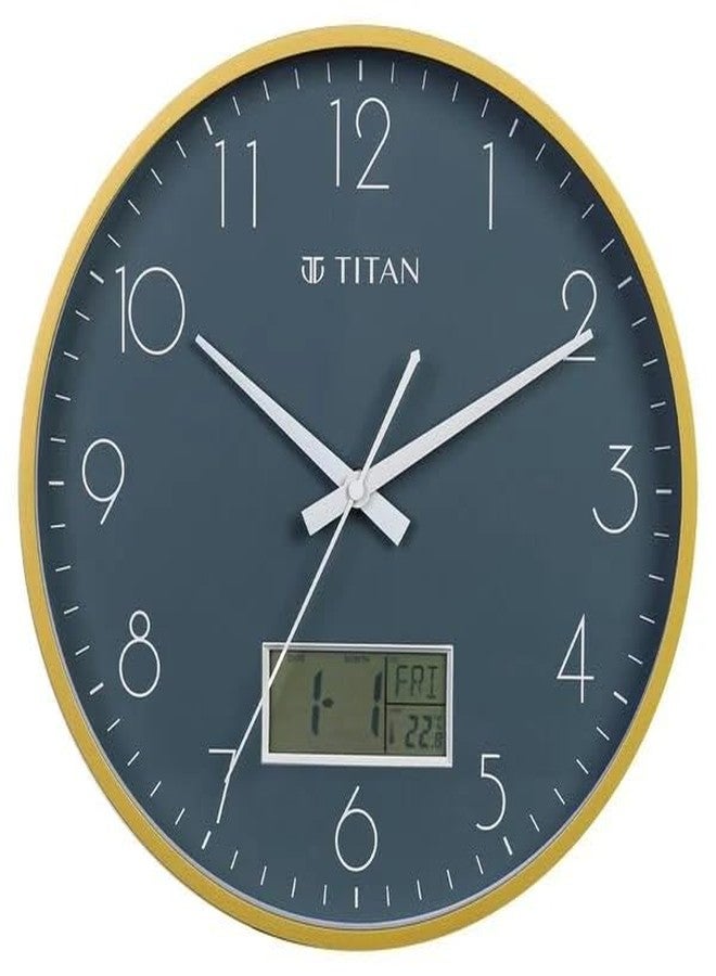 Titan Contemporary Ana-Digi Wall Clock with Thermometer W0100PC02 - Image 1