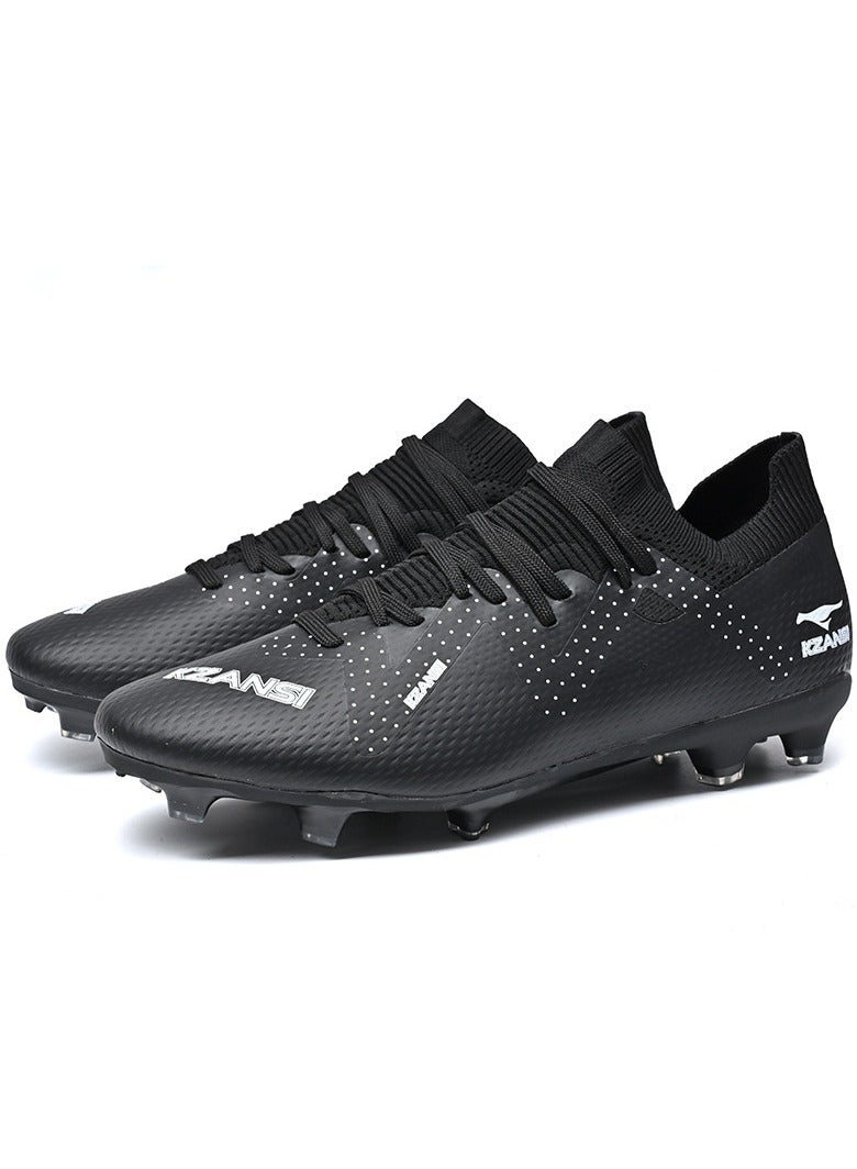SKT Shiketro Adult Non-Slip Professional Training Football Shoes, Fold-Resistant And Non-Deformable, High-Top Protective Breathable Long-Spike Shoes, Suitable For Men And Women On Artificial Grass - Image 1
