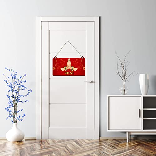 Artvibes Indian Namaste Greeting Wooden Art Decoration Item for Living Room | Festive Decor Art | Wall Art Painting For Hall | Graphic Artwork | Wall Art Print | Unique Gift Items (WH_3506N) - Image 4