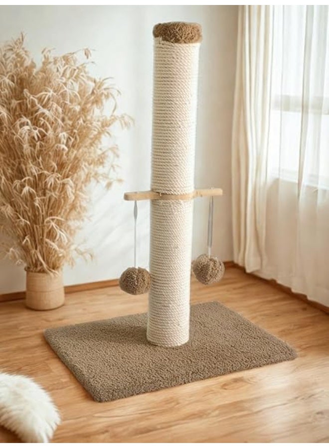 Pets House & Care Cat Scratching Post with Sisal Rope & 2 Hanging Balls – Tall Kitty Activity Center for Adult Cats with Carpeted Base, Durable & Easy to Assemble – 30×50 cm - Image 2