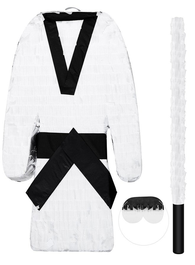 مايتيز بينياتا فنون الدفاع عن النفس من مايتيز، بينياتا نينجا مع عصا وعصابة للعينين، 15.75 × 11.8 × 3.5 بوصة، زينة عيد ميلاد كاراتيه، لوازم حفلات تايكوندو للمحاربين، لعبة للكبار - Image 1