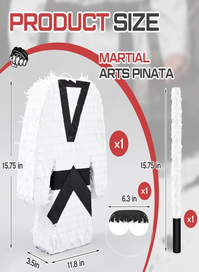 مايتيز بينياتا فنون الدفاع عن النفس من مايتيز، بينياتا نينجا مع عصا وعصابة للعينين، 15.75 × 11.8 × 3.5 بوصة، زينة عيد ميلاد كاراتيه، لوازم حفلات تايكوندو للمحاربين، لعبة للكبار - Image 2