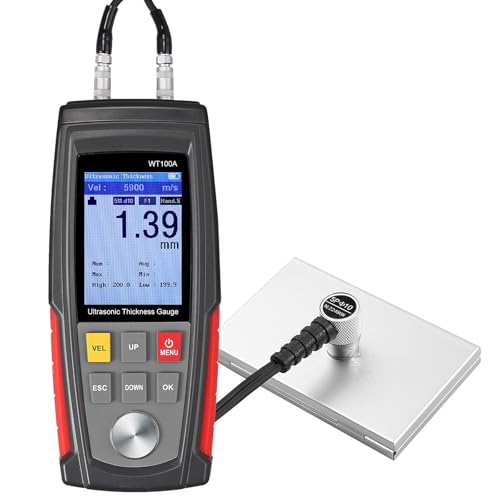 CAMWAY Digital Ultrasonic Thickness Gauge Meter with Calibration High Resolution Data Storage Backlight LCD,Thickness Meter Steel Metal Thickness Tester for Steel Aluminum Metal Copper Plate - Image 1