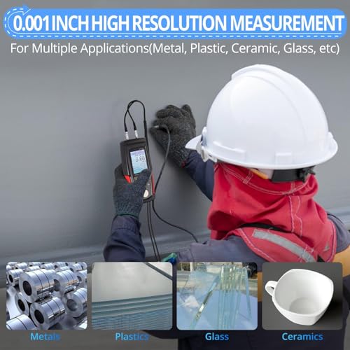 CAMWAY Digital Ultrasonic Thickness Gauge Meter with Calibration High Resolution Data Storage Backlight LCD,Thickness Meter Steel Metal Thickness Tester for Steel Aluminum Metal Copper Plate - Image 5