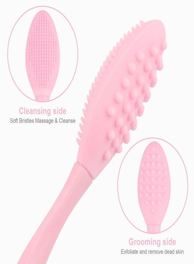 YOUKOOL Lip Scrub Brush,Double-Sided Silicone Exfoliating Lip Brush Tool for Smoother and Fuller Lip Appearance,Pink,2pcs - Image 2