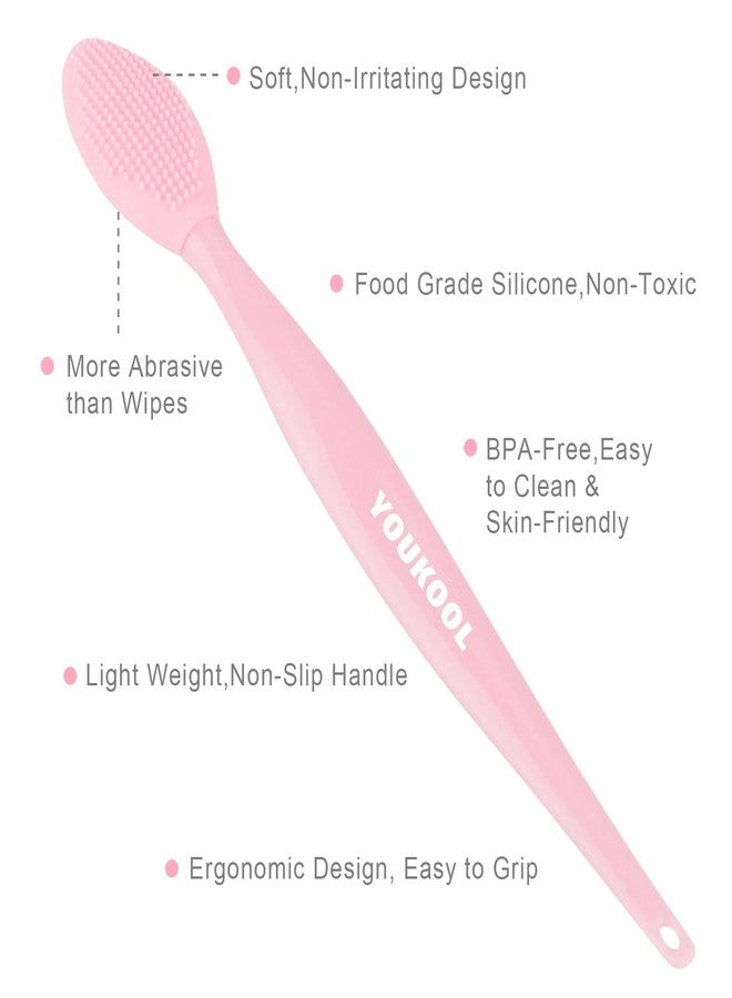 YOUKOOL Lip Scrub Brush,Double-Sided Silicone Exfoliating Lip Brush Tool for Smoother and Fuller Lip Appearance,Pink,2pcs - Image 5