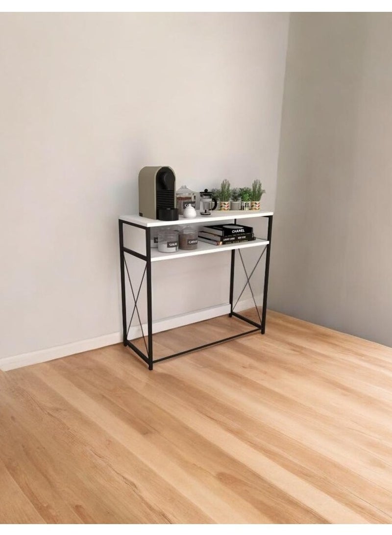 إكسبرت طاولة ركن القهوة، طاولة مدخل كونسول، لترتيب وتنظيم احتياجاتك – ابيض / اسود,EI-404 - Image 2