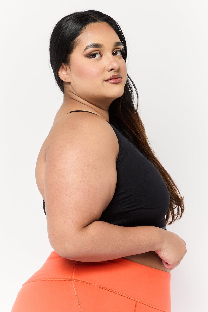 PUMA Women Brand Logo Padded Sports Bra, Black - Image 2