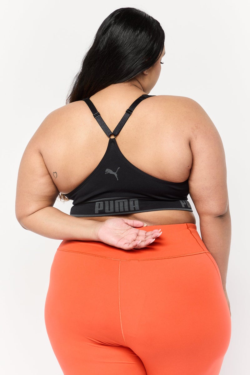 PUMA Women Brand Logo Padded Sports Bra, Black - Image 3