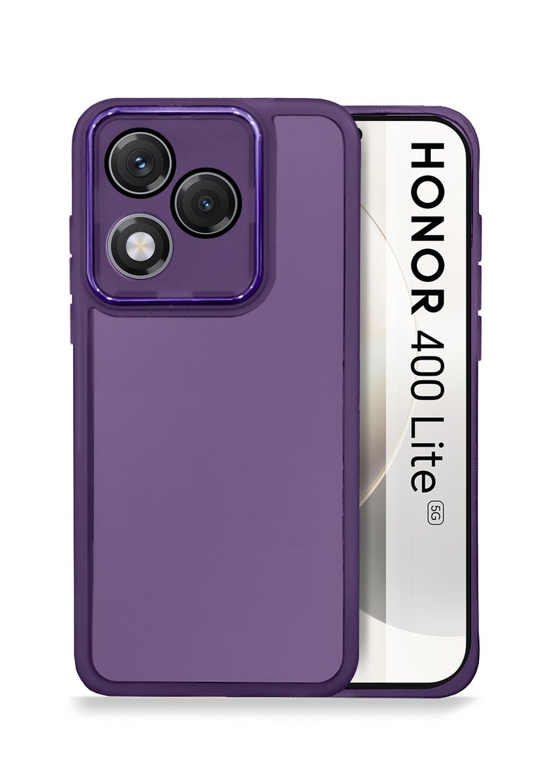 دبليو تيك غطاء خلفي أنيق شفاف بحماية كاميرا من السيليكون TPU خفيف الوزن بهيكل كاميرا مطلي باللون الأرجواني للبطيخ - Honor 400 Lite 5G 2025 - Image 1