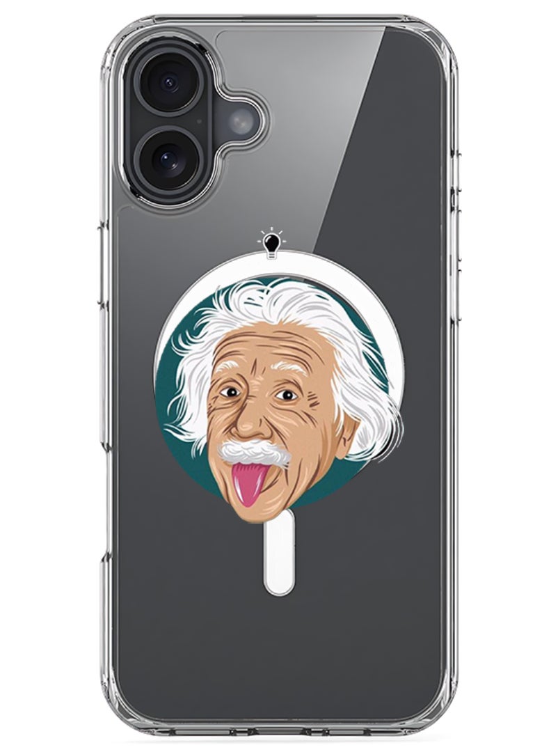 Theodor iPhone 16 Magsafe Magnetic Case Compatible with Wireless Charging, Shockproof Phone Bumper Cover - Einstein idea - Image 1