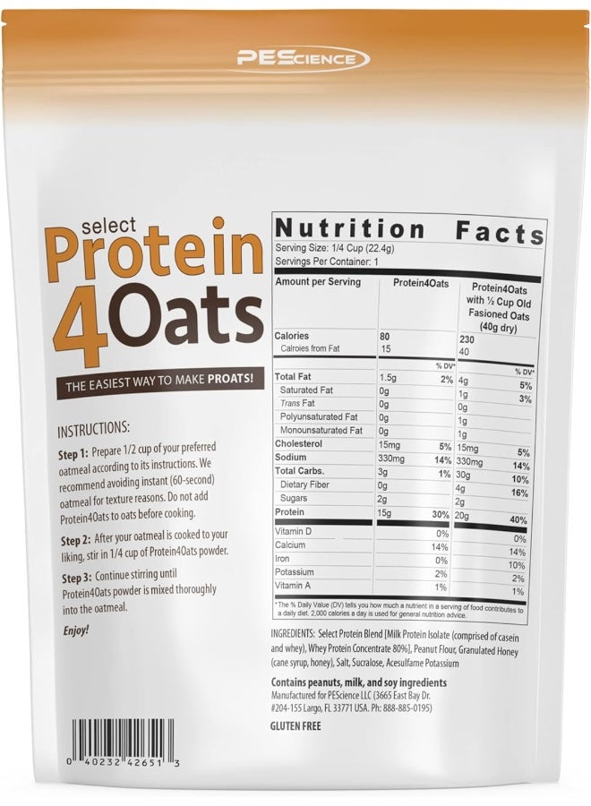 PEScience Select Protein 4 Oats, Peanut Butter & Honey, 269g - Image 5