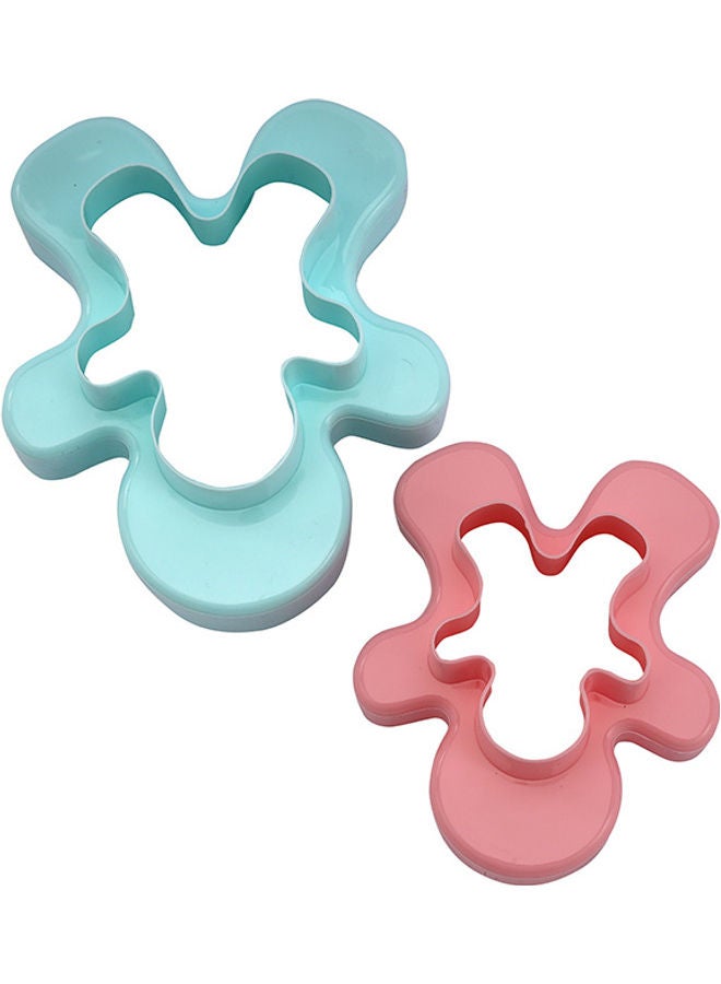 Royalford Double-Side Toy-Shaped Cookie Cutter- RF10972 Polymer Cookie and Fondant Cutter BPA-Free and Odor-Free Teddy Shaped Cutter Pink and Blue Pack of 2 Multicolour 12x11x11cm - Image 2