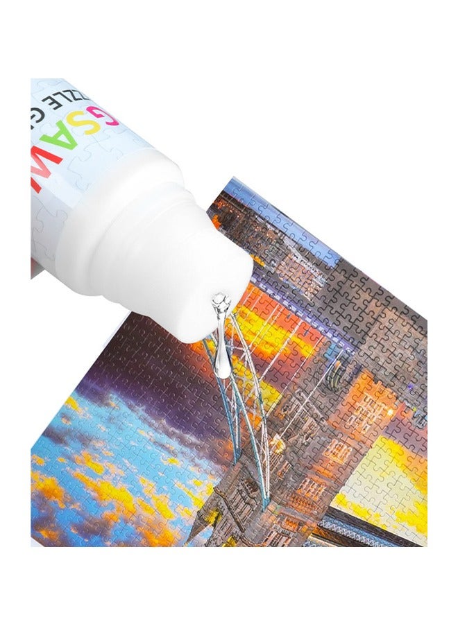 Jigsaw Puzzle Glue 120ml- with Sponge Head, Water-Soluble Special Craft Puzzle Glue Sheets,for 3000/3500/5000 Pieces of Puzzle for Paper and Wood - Image 2