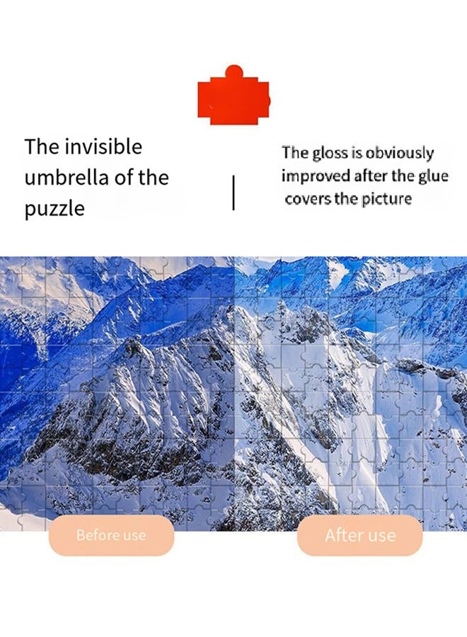 Jigsaw Puzzle Glue 120ml- with Sponge Head, Water-Soluble Special Craft Puzzle Glue Sheets,for 3000/3500/5000 Pieces of Puzzle for Paper and Wood - Image 3