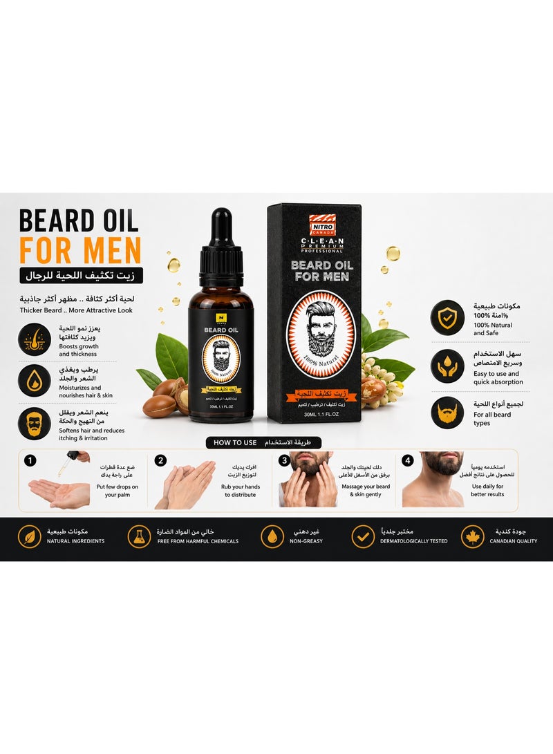 Nitro Canada Beard Oil for Men with Argan Oil, 30ml - Image 2