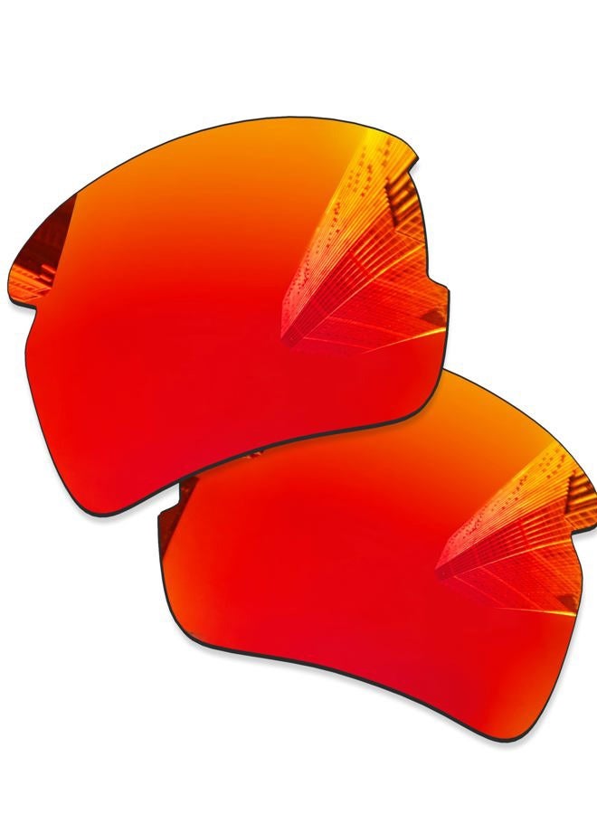 Combine8 2 Pairs Ploarized Replacement Lenses for Oakley Flak 2.0 XL OO9188 Sunglasses - Black + Fire Red - Image 3