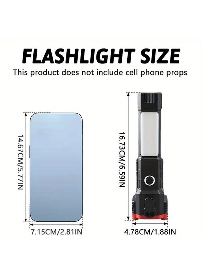 Multifunctional LED Silvery Torch USB Magnetic Emergency Work Light Portable Flashlight - Image 4