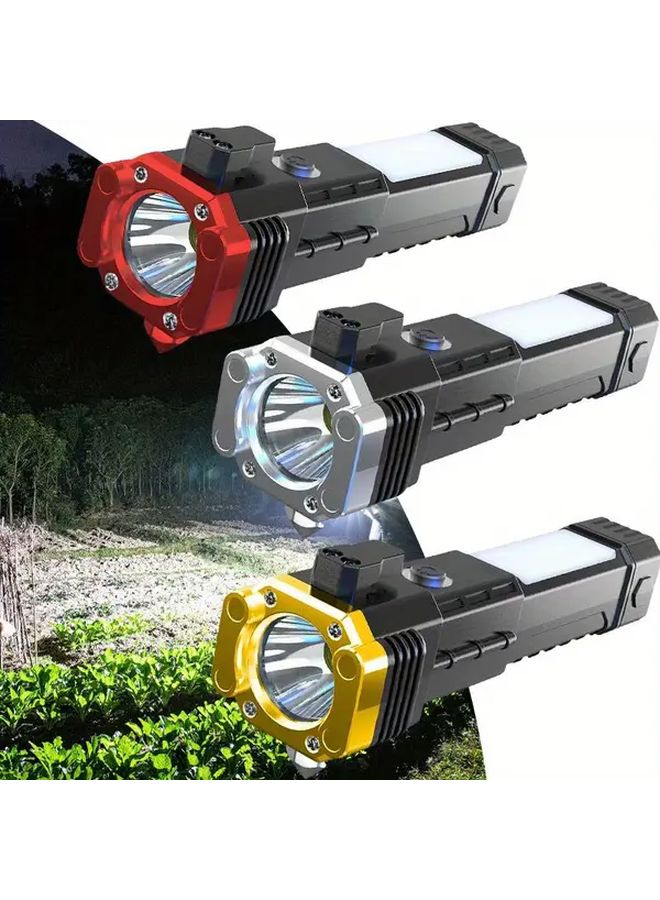 Multifunctional LED Silvery Torch USB Magnetic Emergency Work Light Portable Flashlight - Image 3