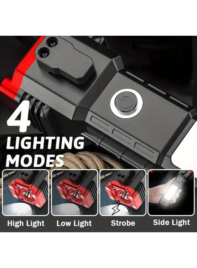 Multifunctional LED Silvery Torch USB Magnetic Emergency Work Light Portable Flashlight - Image 5