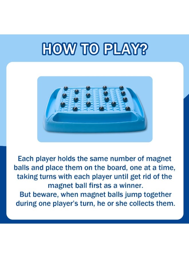 Magnet Chess Game 15 Pieces + Dice, Magnetic Board Game for Kids and Adults, Family Educational Game for Ages 8+, Develops Logical Thinking and Concentration, Multiplayer Fun 2-4 Players, Stress Relief and Parent-Child Interaction, Portable Magnetic Game for Travel, Party, Home, Creative Strategy Challenge - Image 5