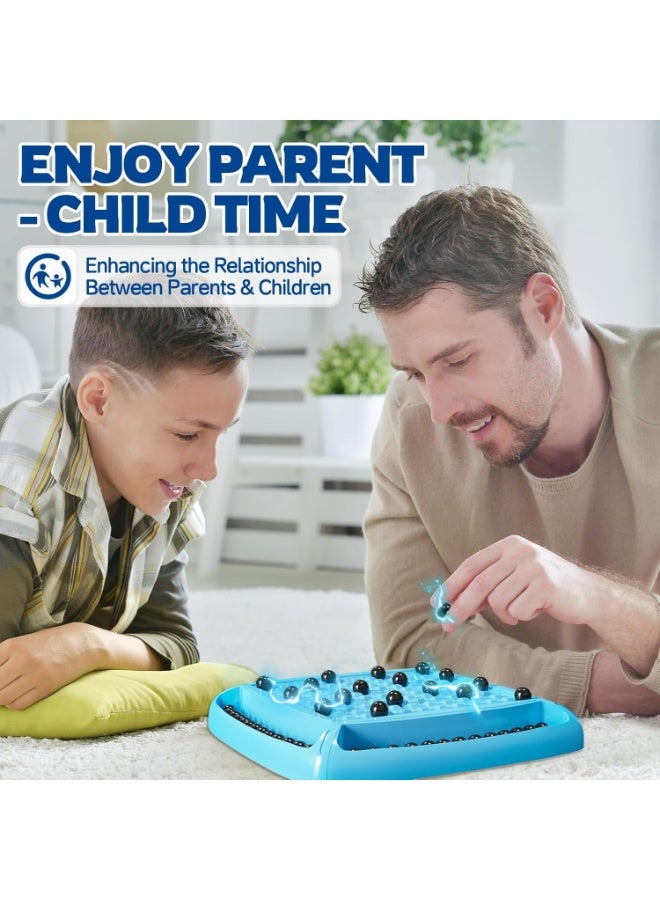 Magnet Chess Game 15 Pieces + Dice, Magnetic Board Game for Kids and Adults, Family Educational Game for Ages 8+, Develops Logical Thinking and Concentration, Multiplayer Fun 2-4 Players, Stress Relief and Parent-Child Interaction, Portable Magnetic Game for Travel, Party, Home, Creative Strategy Challenge - Image 3