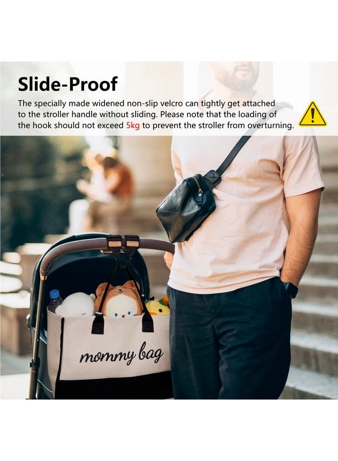 TOPDesign Universal Baby Stroller Organizer, Stroller Caddy with Detachable Mesh Bag & Heightened Insulated Cup Holders & Non-Slip Secure Hooks Accessories, Fits Most Strollers (Checkerboard) - Image 5