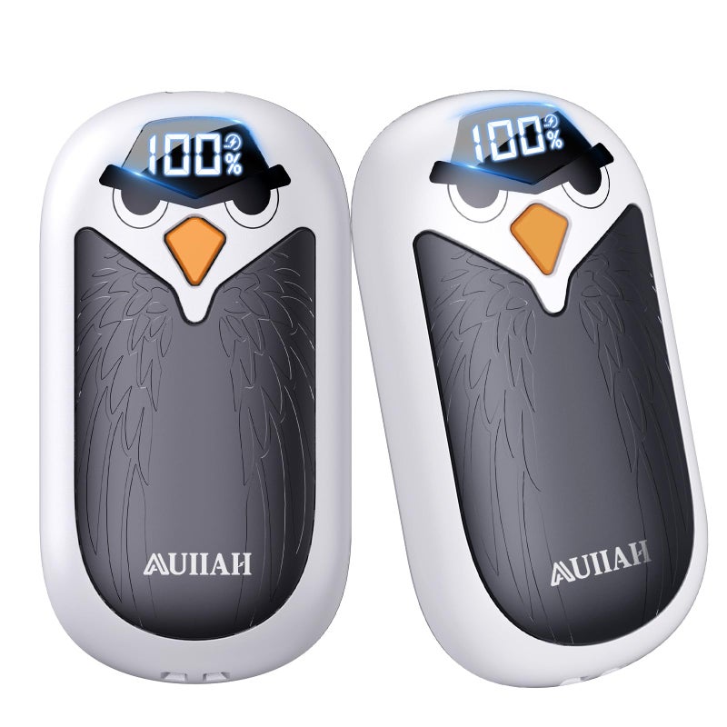 AUIIAH Hand Warmers Rechargeable 2 Pack With Led Display 4 Heat Settings & Fast Heating Portable Electric Hand Warmers For Camping Hunting Commuting Gift For Men Women - Image 1