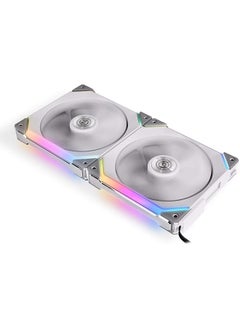 LIAN LI Uni Fan Sl140 Double Pack White With Controller Argb 140Mm Led Pwm Daisy Chain Sl140 2 White Cooler  - Image 1