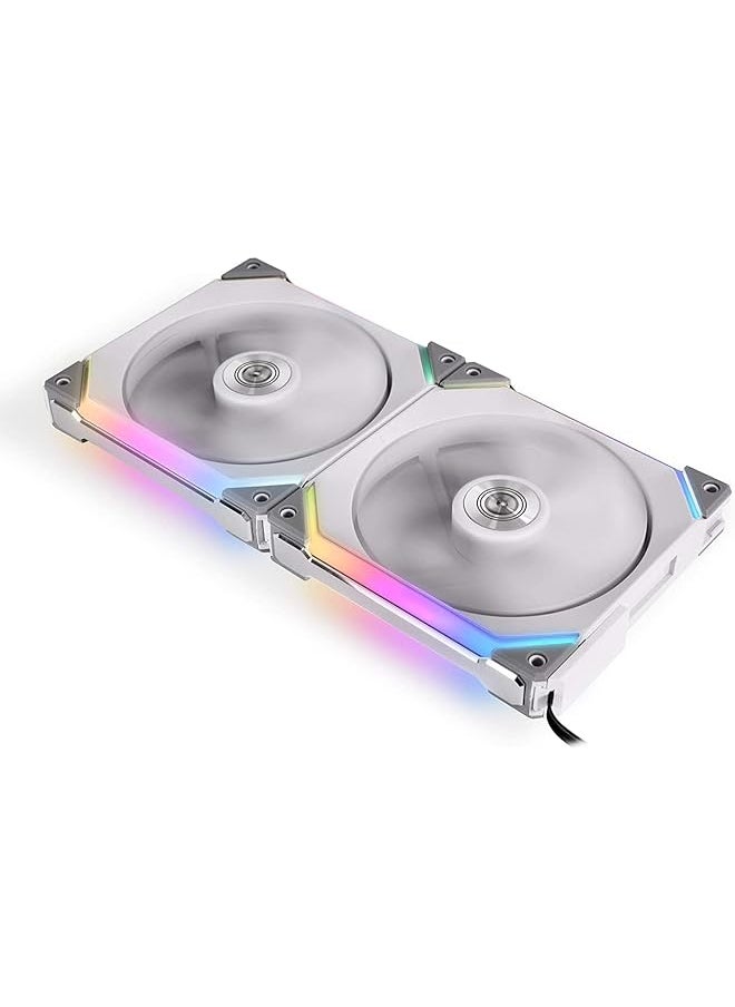 LIAN LI - Uni Fan Sl140 Double Pack White With Controller Argb 140Mm Led Pwm Daisy Chain Sl140 2 White Cooler - Image 1