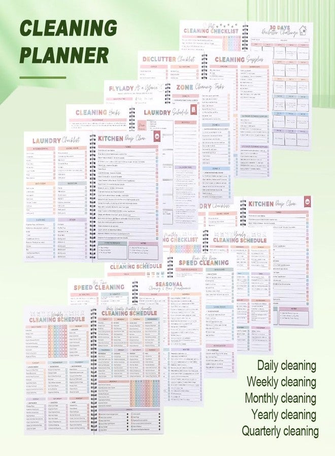 Kazheon Adhd Cleaning Planner with 2 Sheets Stickers, Cleaning Schedule and Checklist Organizer, Daily Weekly Monthly Yearly Household-Cleaning Planner, DIY Home-Cleaning Plan Book(COLOR:White) - Image 4