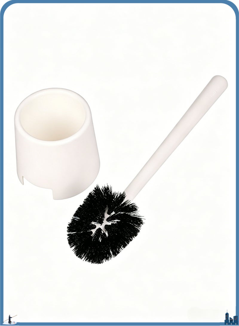 HOMESTAR Toilet Brush, Toilet Bowl Brush and Holder, Toilet Bowl Brush Cleaner With Toilet Brush Holder, Brush Holder Set, for Bathroom Toilet Cleaning Floor Standing Toilet Scrubber Without Drilling - Image 2