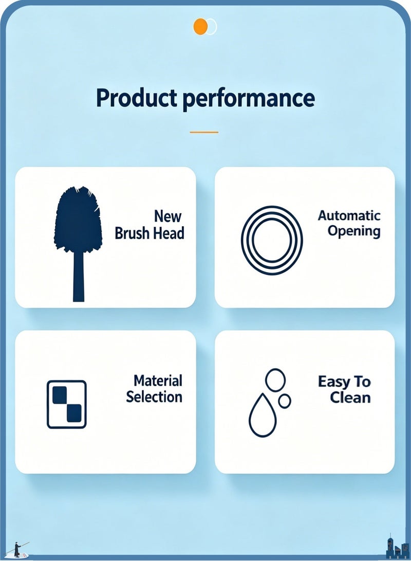 HOMESTAR Toilet Brush, Toilet Bowl Brush and Holder, Toilet Bowl Brush Cleaner With Toilet Brush Holder, Brush Holder Set, for Bathroom Toilet Cleaning Floor Standing Toilet Scrubber Without Drilling - Image 3