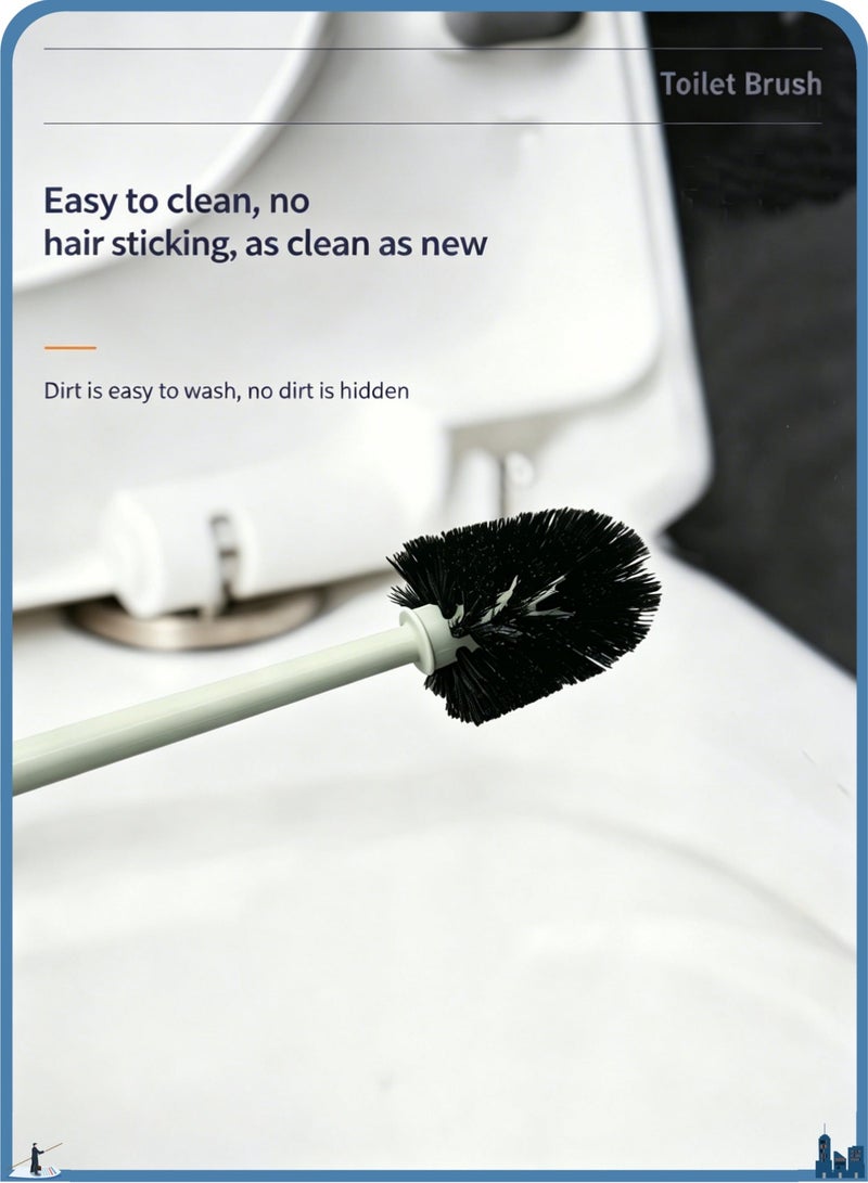 HOMESTAR Toilet Brush, Toilet Bowl Brush and Holder, Toilet Bowl Brush Cleaner With Toilet Brush Holder, Brush Holder Set, for Bathroom Toilet Cleaning Floor Standing Toilet Scrubber Without Drilling - Image 4