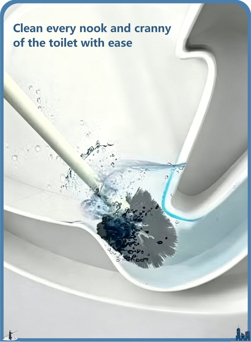 HOMESTAR Toilet Brush, Toilet Bowl Brush and Holder, Toilet Bowl Brush Cleaner With Toilet Brush Holder, Brush Holder Set, for Bathroom Toilet Cleaning Floor Standing Toilet Scrubber Without Drilling - Image 5