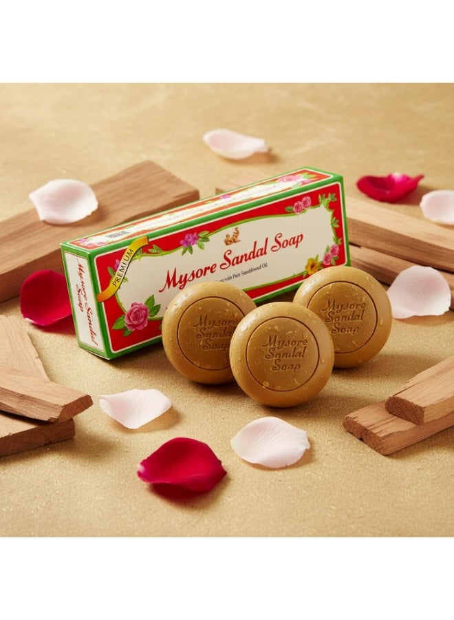 Mysore Sandal Soap with powder coated multi purpose soap dish, Gold 150g - Image 3