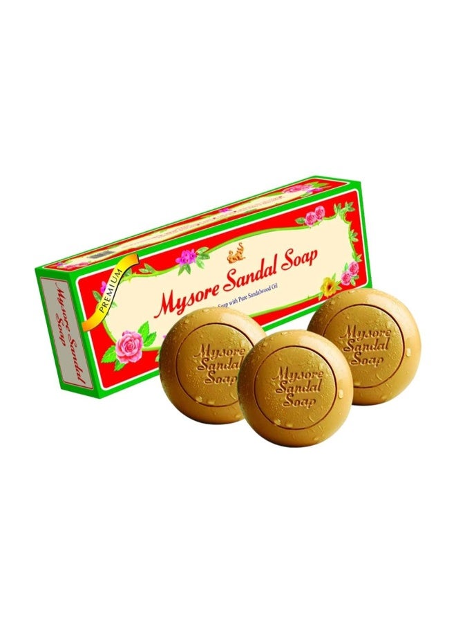 Mysore Sandal Soap with powder coated multi purpose soap dish, Gold 150g - Image 1