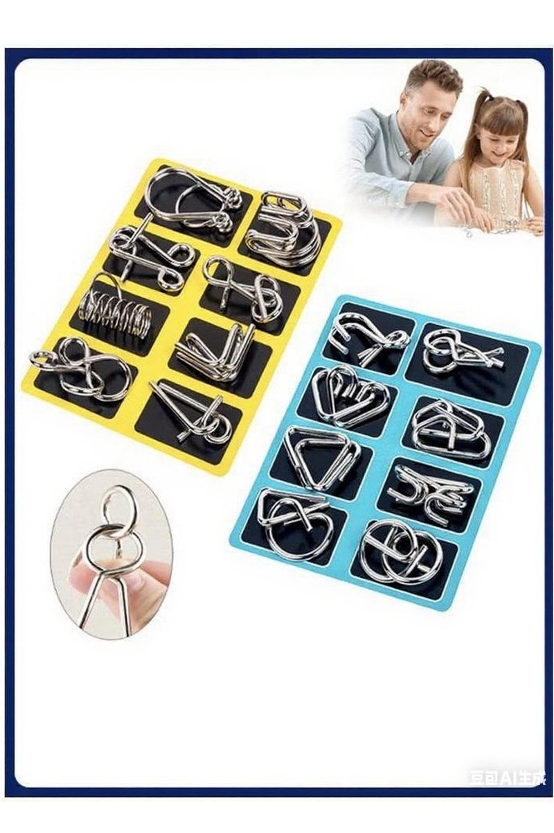 20-piece unlocking interlocking game IQ test, contains 4-piece wooden jigsaw puzzle educational toys, 3D jigsaw puzzles for teenagers and adults, wooden logic puzzles, wooden snake cubes, magic cubes, magic ball puzzles, intellectual puzzle assembly toys, 16-piece metal wire 3D puzzle set, intellectual puzzle puzzles, educational smart toys, children's games, great choice for birthdays, Halloween, Christmas and party gifts - Image 4