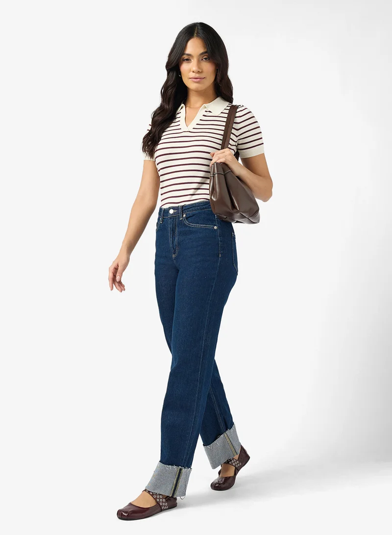 VMTESSA WIDE leg high waist JEANS