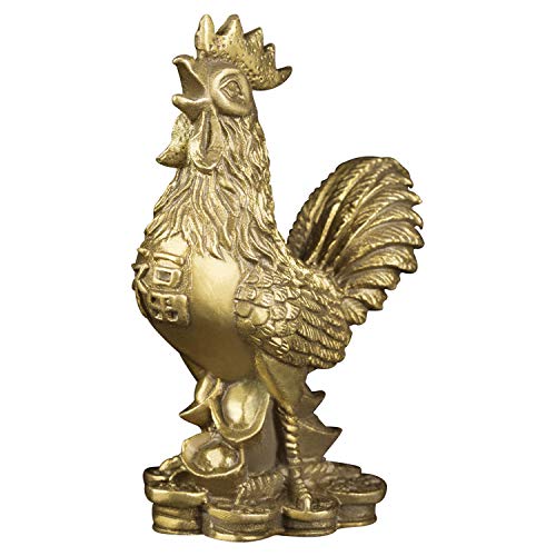 BRABUD Brass Rooster Statue Feng Shui Handmade Chicken Figurine Collection Home Decor - Image 1