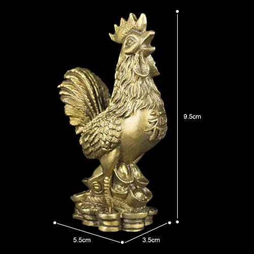 BRABUD Brass Rooster Statue Feng Shui Handmade Chicken Figurine Collection Home Decor - Image 2