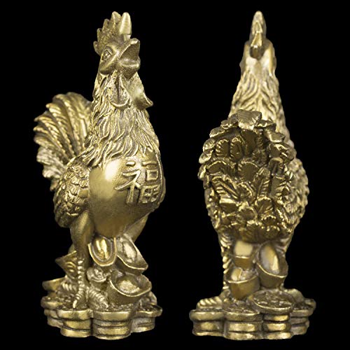 BRABUD Brass Rooster Statue Feng Shui Handmade Chicken Figurine Collection Home Decor - Image 4