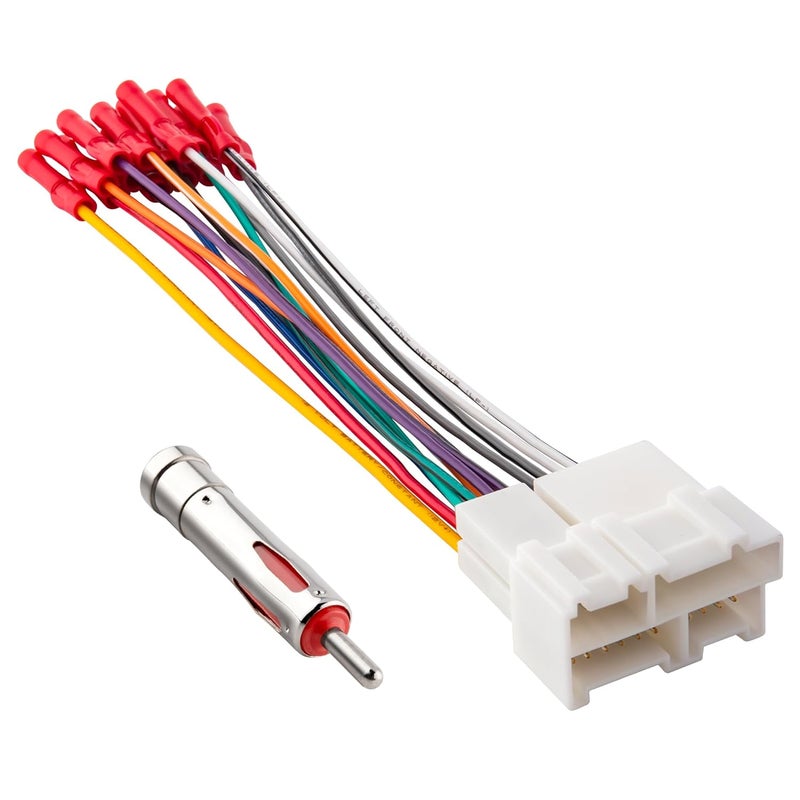 RED WOLF سلك توصيل راديو السيارة RED WOLF مع محول هوائي لطرازات GM من 1988-2002 - Image 1