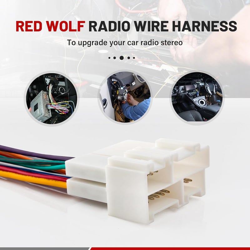RED WOLF سلك توصيل راديو السيارة RED WOLF مع محول هوائي لطرازات GM من 1988-2002 - Image 5