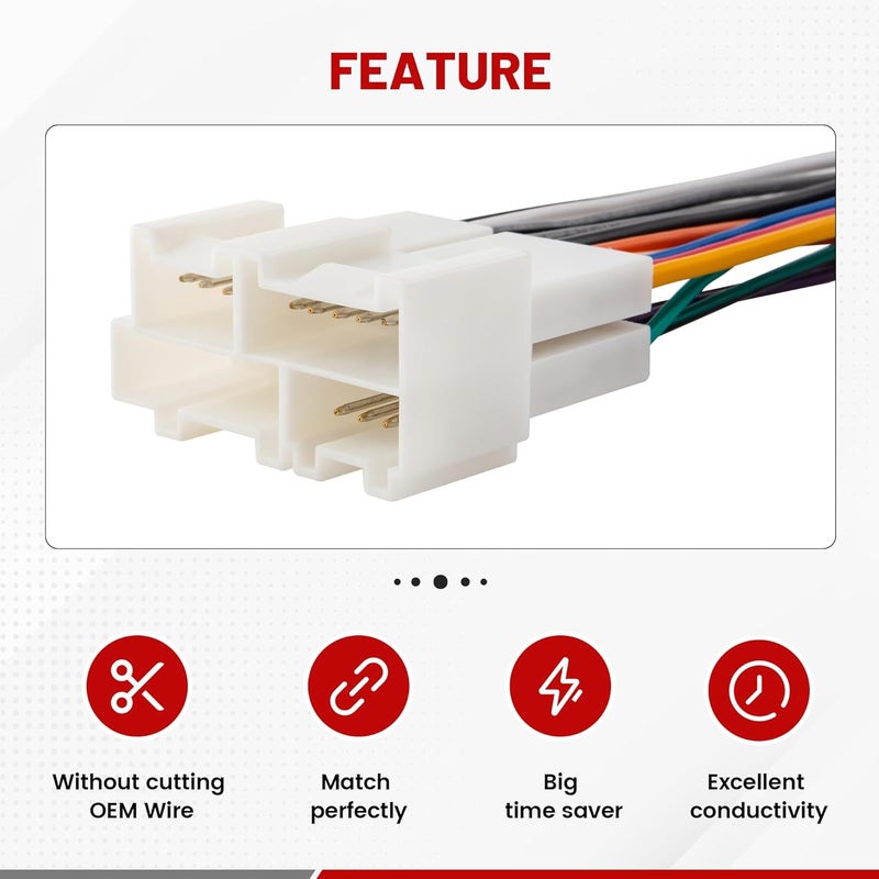 RED WOLF سلك توصيل راديو السيارة RED WOLF مع محول هوائي لطرازات GM من 1988-2002 - Image 3