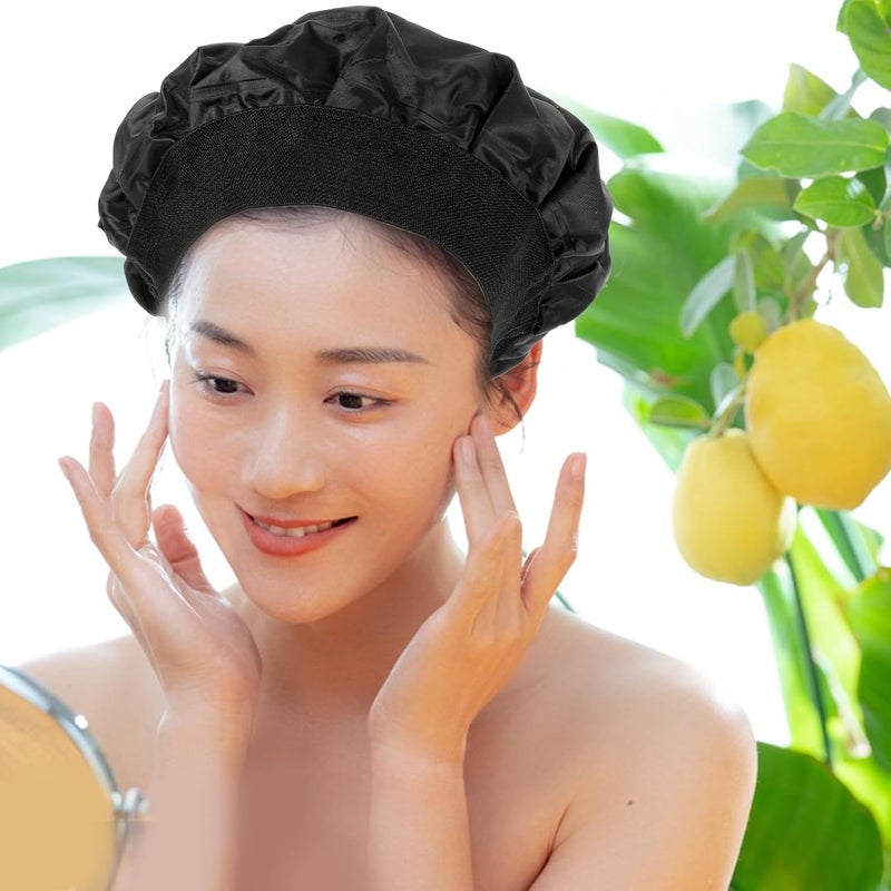 Elegant upgraded practical design Garneck Hair Heat Steamer Hat Black Conditioning Thermal Caps for Hair Treatment Spa Salon Use Modern practical shape - Image 5