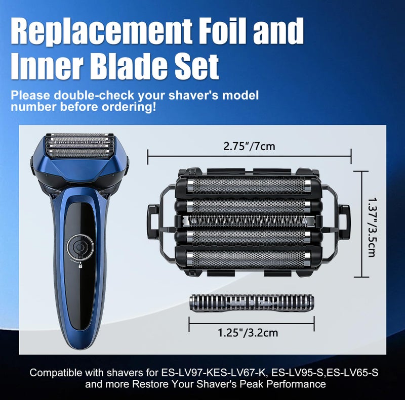 DODAER WES9032P Replacement Outer Foil and Inner Blade Set,Compatible with Panasonic ARC5 5-Blade Shavers ES-LV97-K,ES-LV67-K,ES-LV95-S,ES-LV65-S (1 Count) - Image 2