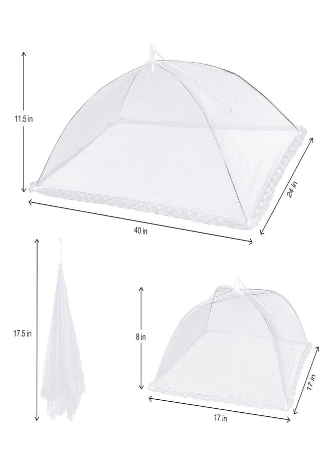 LYDTICK 10 PACK Mesh Food Covers for Outside, Food Covers Outdoors Pop-up Food Tents 2 Extra Large (40"x24") & 8 Large (17"x17") for Picnic, Camping Supplies - Image 2