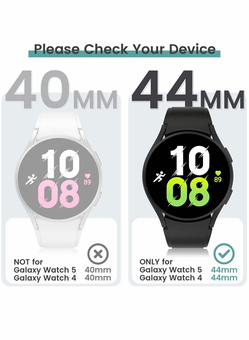KASTWAVE for Samsung Galaxy Watch 5 4 Screen Protector and Case 44mm Anti Fog Tempered Glass Protective Film Hard PC Bumper Face Cover Set - Image 5