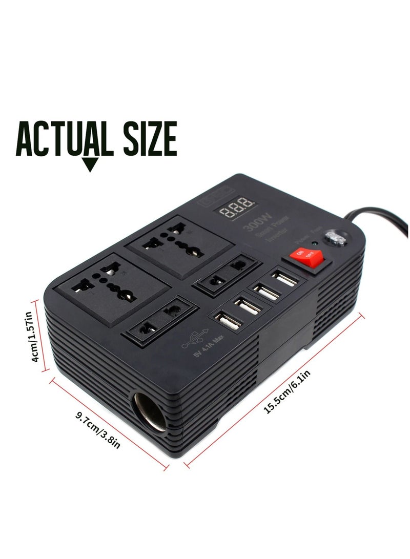 Generic 300W Car Power Inverter With 4 USB Socket Auto Charger Converter DC 12V To AC 220V Fast Charging Part  - Image 4